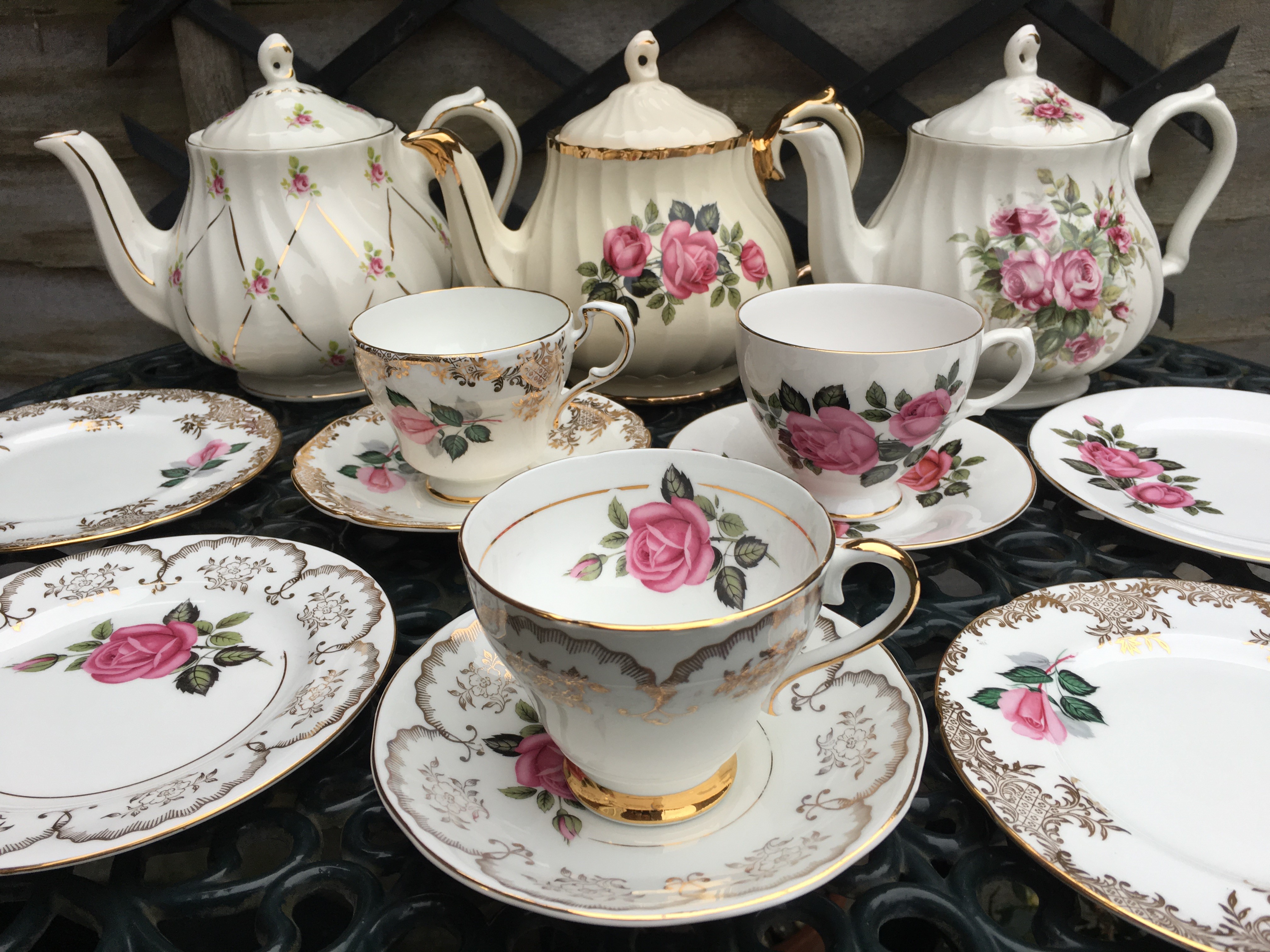 Mismatched vintage china - For hire Brentwood Essex