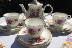 Royal Victoria trios with Sadler teapot